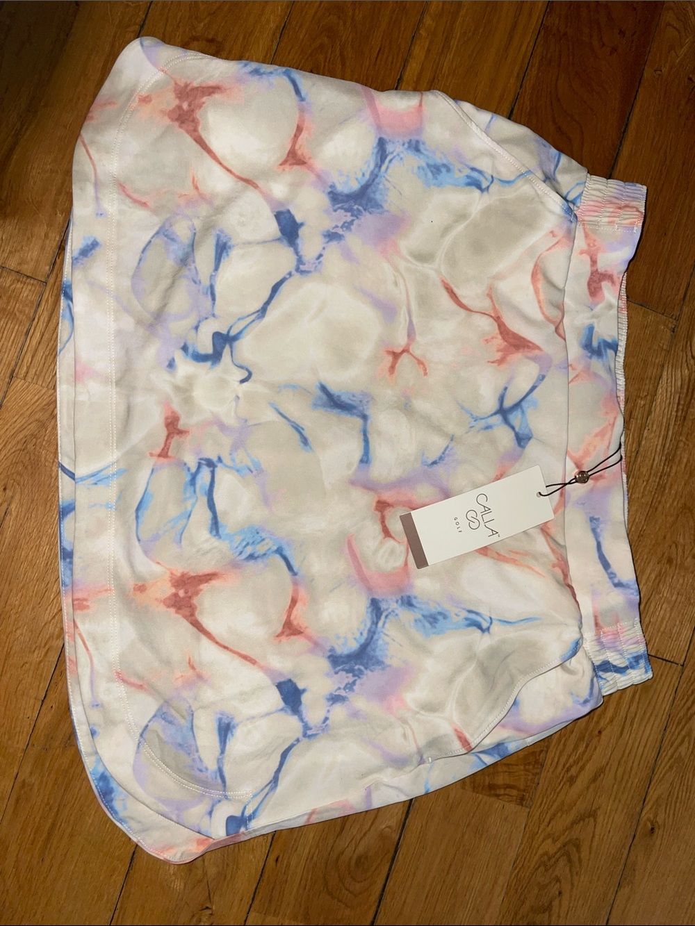 Celia Paris Marble Print Lounge Shorts in Pink & Blue